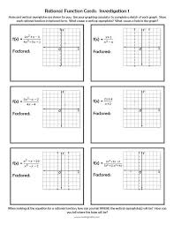 Investigating Rational Functions Free Inquiry Lesson Rational Function Algebra Functions Math