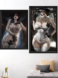 Dimitrescu-Póster artístico de videojuegos para hijas desnudas, decoración  del hogar, impresiones de imágenes, pared de seda, sala de estar y  dormitorio - AliExpress