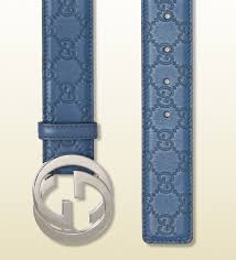 Gucci Sky Blue Guccissima Leather Belt With Interlocking G Buckle For Men Lyst