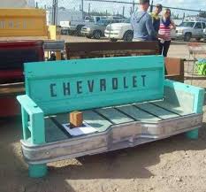 These quality hand made tables are a beautifully well built conversation piece. Chevy Tailgate Automotive Furniture Killfab Clothing Co