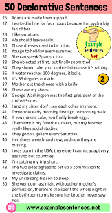 50 Example Of Declarative Sentence Definition And Example Sentences Example Sentences Declarative Sentences Sentence Examples Sentences