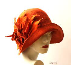 Rust Cloche Hat Felted Hat Felt Hats Womens Hat Cloche Hats Etsy Hats For Women Retro Hats Victorian Hats