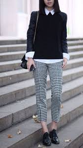 Black And White Houndstooth Pants Houndstooth Print Low Waist Pants By Projectforsunday On Etsy With Images Fashion