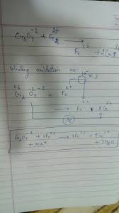 Balance The Following Ionic Equation By Ion Electron Method Cr2o7^2- + Fe2+  → Fe3+ +cr3+ - Brainly.in