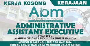 Maybe you would like to learn more about one of these? Kerja Kosong Administrative Assistant Executive Akademi Binaan Malaysia Sabah Jawatan Kosong Terkini Negeri Sabah