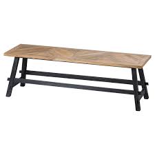 Compare prices on popular products in kitchen & dining. Nordic Collection Large Brown Wood Kitchen Dining Table Bench On Black Metal Legs 44 X 140