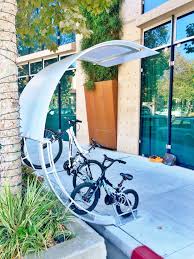 Cute Baby Bike Parked In A Bike Arc Bicycle Rack In California Hranenie Velosipeda Velosiped