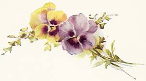 Free clip art flowers to color. Pansies Vintage Image Old Design Shop Blog
