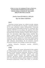 Hatalı doldurulmuş olan formlar sistemden daha sonra silinecektir. Pdf Yok Ulusal Tez Merkezi Nde Yoktez Nesnelerin Interneti Konusunda Yayinlanmis Lisansustu Tezlerin Bibliyometrik Analizi