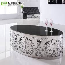This coffee table has a modern style, adding a contemporary piece to it has a metal frame, making it great for adding modern aesthetics to your interior design. Contemporary Art Furniture Stainless Steel Feet Black Oval Glass Coffee Table China Glass Coffee Table Glass Tea Table Made In China Com