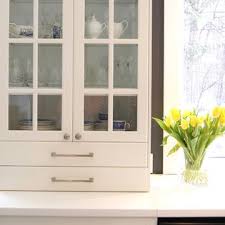 Stephanie Fortier Design The Blue House Ikea Bodbyn White Glass Cabinet Doors Glass Cabinet Glass Kitchen Cabinets Ikea