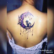 Galaxy Moon Cat Tattoo Tattoos Cat And Moon Tattoo Tattoos For Daughters