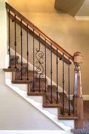 Installing hardwood treads on stairs with new metal spindles. Wood Iron Baluster Combinations Titan Architectural Products Of Utah