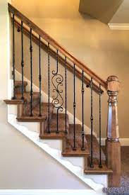 So, we decided to stain the banister and newel posts (and the wood that runs along the base of the. Wood Iron Baluster Combinations Titan Architectural Products Of Utah