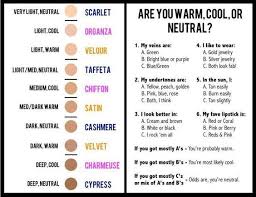 warm cool or neutral skin tone chart younique in 2019