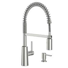 Brushed nickel moen shower faucets. Moen Nori Kitchen Faucet With Soap Dispenser 1 Handle Brushed Stainless Steel 87897srs Reno Depot