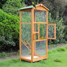Wooden Large Bird Cage 65 Pet Play Covered House Ladder Feeder Stand Outdoor Kafes Hayvan Barinagi Ve Arka Bahce Tavuk