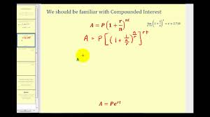 Continuous Interest Formula Derivation Youtube