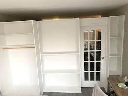 Custom Bookcase Wall With Closet And French Door Call Us For All Your Custom Room Partition And Storage Wall Inquiries Bookcase Wall Awesome Bedrooms Bookcase
