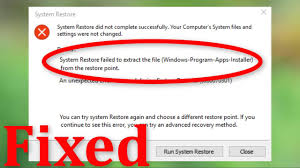 How To Fix System Restore Failed To Extract The File From The Restore Point Error Windows 10 8 7 Youtube