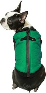 Gooby Quilted Bomber Fashion Dog Vest Green X Small