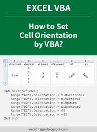 Excel Vba How To Set Cell Orientation By Vba Excel Magus We Can Use Vba Code To Change The Orientation Of The Cell