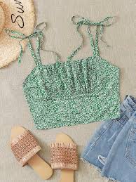 Check spelling or type a new query. Shein Knotted Shoulder Ruched Bust Ditsy Floral Cami Top Shein Eur