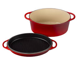 Oval Dutch Oven With Grill Pan Lid In 2020 Grill Pan Specialty Cookware Grilling