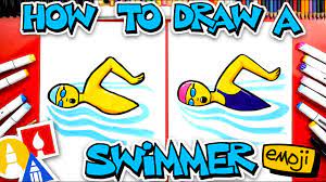 How to draw a swimmer step by step for beginners and everyone. How To Draw A Swimmer Emoji Youtube