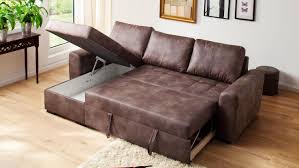 Preise vergleichen und bequem online bestellen! Sofa Trinidad Ecksofa Dark Brown Schlaffunktion Bettkasten