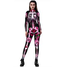 Sale price $110.49 $ 110.49 $ 129.99 original price $129.99 (15% off) free shipping gothic skeleton halloween costume for women, full body skeleton, gothic style skeleton catsuit, bones and. Aominuo Womens Sexy Bone Rose Print Long Sleeve Slim Halloween Costumes Jumpsuit Buy At A Low Prices On Joom E Commerce Platform