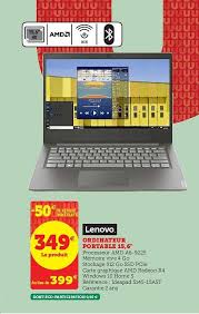 Offre Ordinateur Portable 15 6 Lenovo Chez Super U