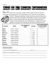 Gravity Exploration Find Your Weight And Jump Distances On Other Planets Earth Science Lessons Science Teaching Resources Secondary Science Lessons