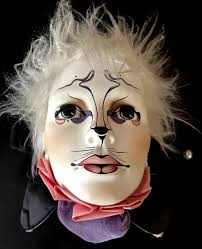 SIGNED DYAN NELSON Nobody's Fool Clown Bust Head Vintage Ceramics Wall Mask  1988 £48.17