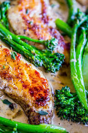 Pan Seared Chicken And Broccolini In Creamy Mustard Sauce From The Food Charlatan Brocolini Recipes Food Pan Seared Chicken