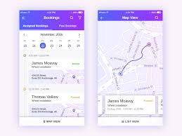 Bookings List View Map View Application App Map Web App Design Map