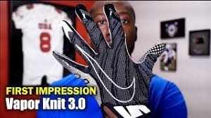 The nike vapor knit 2.0 football gloves provide customizable comfort and improved grip to deliver confident ball control on the field. Nike Vapor Knit 3 0 Football Gloves 1st Impression Youtube