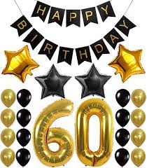 60th Birthday Banner With Picture Amazon Com 60th Birthday Party Decorations Kit Happy Birthday Black Bann 50th Birthday Decorations 40th Birthday Decorations 60th Birthday Party Decorations