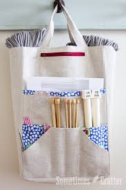 Go to heather handmade to see how to make an easy tote bag with leather handles. Amanda S Knitting Bag Pattern Knitting Bag Pattern Knitting Project Bag Knitted Bags