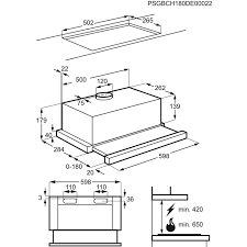 Afvoerend/recirculerend, fluid dynamic efficiency class: Aeg Dpb2621s Flachschirmhaube 60 Cm Ausziehbar Aeg