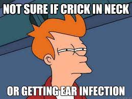 Not Sure If Crick In Neck Or Getting Ear Infection Not Sure Fry Quickmeme