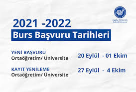 Bu tarihler dışında formların doldurulmasının bir geçerliliği yoktur, silinebilir. Yeni Donem Burs Basvuru Tarihleri Belli Oldu