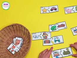 These free printable number puzzles for kindergarten are a fun way for children to work on number sense as they count to 20. Free Printable Rhyming Puzzles The Kindergarten Connection