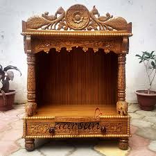 Novel design ideas for a wooing wooden mandir for home. Beautiful Peacock Design Wooden Mandir Home Temples Yt 199