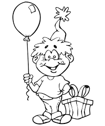 I hate printing coloring pages and getting several ads with a tiny coloring page in the middle. Birthday Coloring Page Birthday Boy Holding Balloon Birthday Coloring Pages Coloring Pages Redwork Patterns