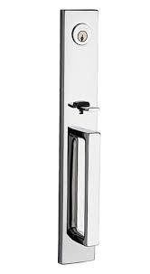 Melrose style tubular handleset with choice of interior. Entry Door Hardware Pella