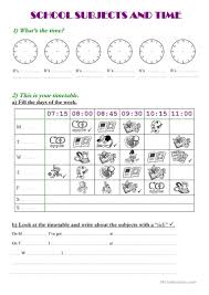 School Subjects And Time Worksheet Free Esl Printable Worksheets Made By Teachers School Subjects School Plan Subjects