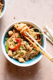 Light, healthy spin on pad thai using raw vegetable noodles instead of rice noodles! Easy Chicken Pad Thai Recipe Erin Lives Whole
