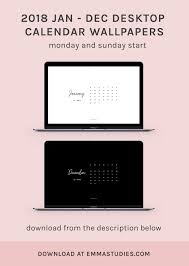 Emmastudies Minimalist January 2018 Desktop Calendar Wallpaper Free Girl Boss Background Planos De Fundo Youtube Instagram Macbook