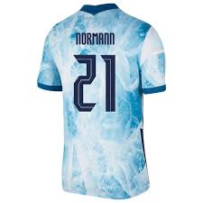 Norwich city set to sign mathias normann. Kandiny Kinder Norwegische Fussballnationalmannschaft Mathias Normann 21 Auswartstrikot Hellblau 2021 Trikot